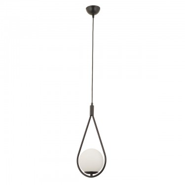 Φωτιστικό Κρεμαστό ArteLibre MIRZ Μαύρο/Λευκό Μέταλλο/Γυαλί 20x101cm