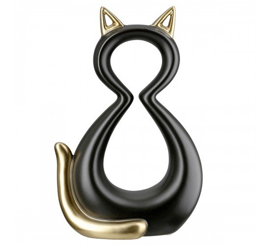 Φιγούρα Cat -Catty- Κεραμικό Μαύρο Χρυσό PU 4 11x6x17cm Φιγούρα Cat -Catty- Κεραμικό Μαύρο Χρυσό PU 4 11x6x17cm