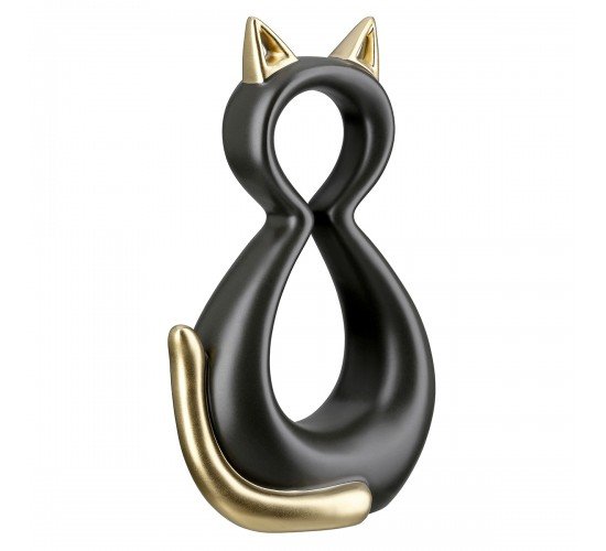 Φιγούρα Cat -Catty- Κεραμικό Μαύρο Χρυσό PU 4 11x6x17cm Φιγούρα Cat -Catty- Κεραμικό Μαύρο Χρυσό PU 4 11x6x17cm