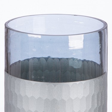 Ανεμοφωτιστικό -Canus- Γυαλί Γκρι/Ασημί 10x10cm