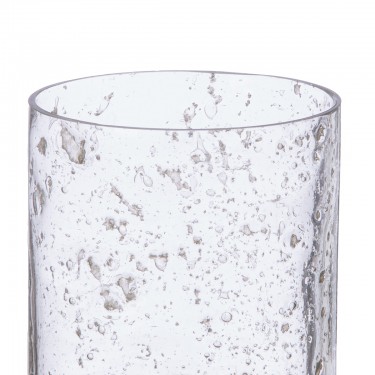 Κηροπήγιο Ρεσώ -Anuk- Γυαλί/Ξύλο Μάνγκο Καφέ/Διάφανο 8x8cm