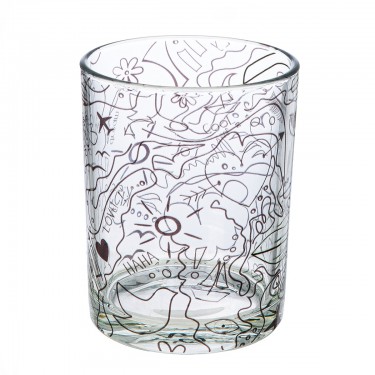 Ανεμοφωτιστικό -Modern Art- Γυαλί Μαύρο/Διάφανο 12.5x10cm