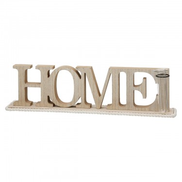 Lettering -Home- Ξύλο Ecru PU 4 47x7.5x12.5cm