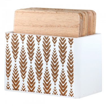  Σετ σουβέρ 7 τεμαχίων -Ferny- Ξύλο Εκρού 118X6X105Cm 118X6X105Cm