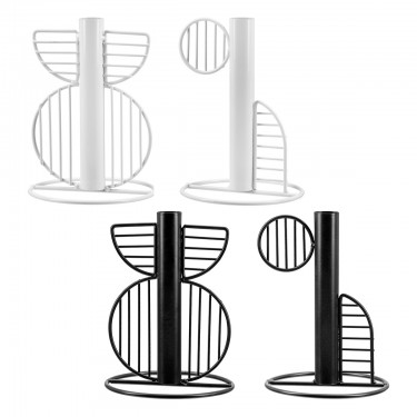  Κηροπήγιο -Black&White- Metal Black White 4 τμχ. Ποικιλία D115X16Cm D115X16Cm
