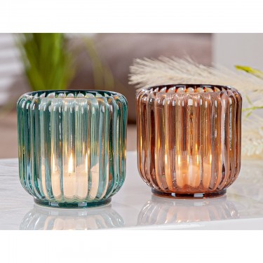 Φανάρι Καταιγίδας -Concordia- Γυάλινο Brown PU 18 Pcs. Assorted H. 85 cm D. 85 cm