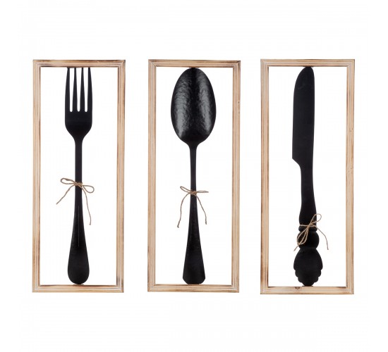 Wall Relief -Vintage Cutlery- Μέταλλο Μαύρο PU Pcs. Assorted 30x3x80cm Wall Relief -Vintage Cutlery- Μέταλλο Μαύρο PU Pcs. Assorted 30x3x80cm