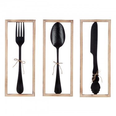 Wall Relief -Vintage Cutlery- Μέταλλο Μαύρο PU Pcs. Assorted 30x3x80cm