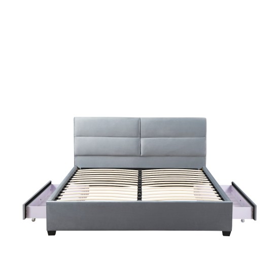 Κρεβάτι Διπλό ArteLibre PRODREAM Γκρι Ύφασμα 217.5x170x95cm (Στρώμα 160x200cm)