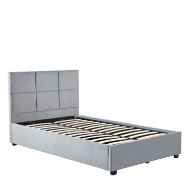 Κρεβάτι Μονό ArteLibre CLOUDREST Γκρι Ύφασμα 214x127.5x109cm (Στρώμα 120x200cm)