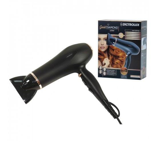 Πιστολάκι Μαλλιών Με Ιονιστή 2 Ταχύτητες 3 Επίπεδα Θερμότητας Μαύρο 2200W