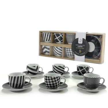 Σετ Φλυτζάνια Καφέ 9cl Με Διακόσμηση Πολύχρωμο Κεραμικό 6 6Τμχ