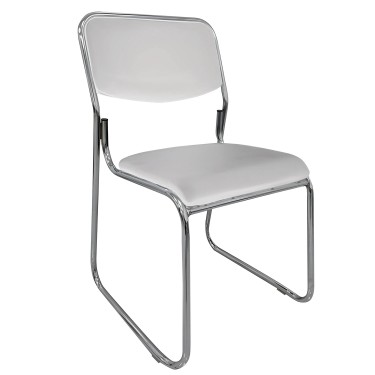Καρέκλα Επισκέπτη FLEXVISIT Λευκό/Χρώμιο PU/Μέταλλο 40x41x81cm