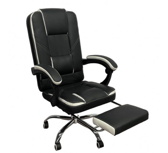 Καρέκλα Γραφείου OPTISEAT Μαύρο/Λευκό PVC/Μέταλλο 67x65x105-115cm