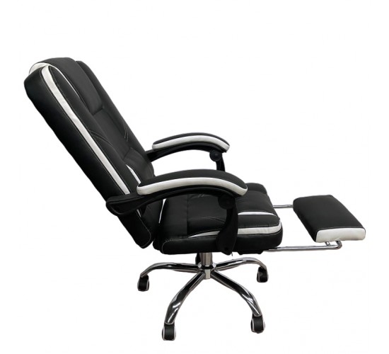 Καρέκλα Γραφείου OPTISEAT Μαύρο/Λευκό PVC/Μέταλλο 67x65x105-115cm