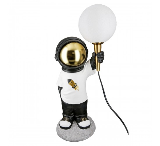 Τραπέζι Λάμπα (Led) Astronaut -Apollo- Πολυρεζίνη Λευκό PU 15.5x21.5x46.5cm Τραπέζι Λάμπα (Led) Astronaut -Apollo- Πολυρεζίνη Λευκό PU 15.5x21.5x46.5cm