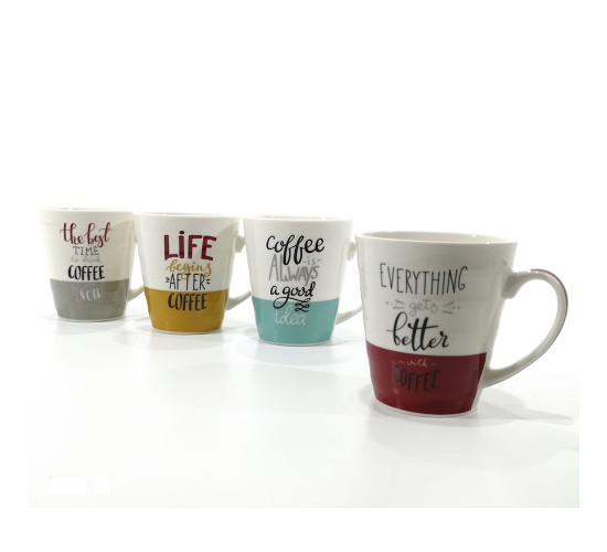 Κούπα -Coffee- 31.5cl Κεραμικό Σε 4 Σχέδια Κούπα -Coffee- 31.5cl Κεραμικό Σε 4 Σχέδια