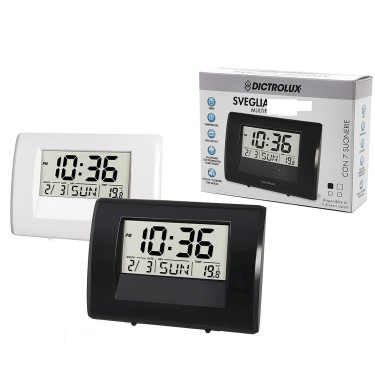 Ρολόι Ξυπνητήρι Ψηφιακό Λευκό/Μαύρο Πλαστικό 11x8cm Σε 2 Χρώματα
