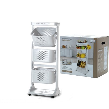 Τρόλεϊ Λευκό Πλαστικό 44x29x112cm