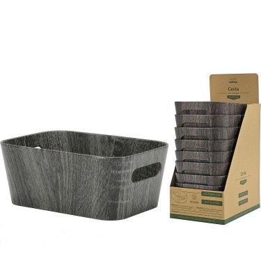 Καλάθι Γκρι Πλαστικό/Ανακυκλωμένο Χαρτί 26x18x11cm