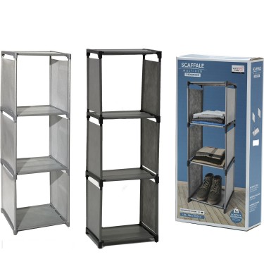 Ράφι Γκρι/Μαύρο Ύφασμα/Μέταλλο 36x30x110cm Σε 2 Χρώματα