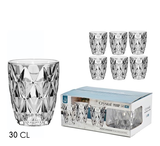 Ποτήρια Crystal Διάφανα/Γυαλί 30cl 6Τμχ