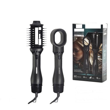 Σετ Πολυλειτουργική Βούρτσα Μαλλιών Air Light μαύρο 1200W 2Τμχ
