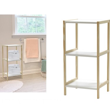 Ράφι Λευκό/Φυσικό Ξύλο 35x30x70cm