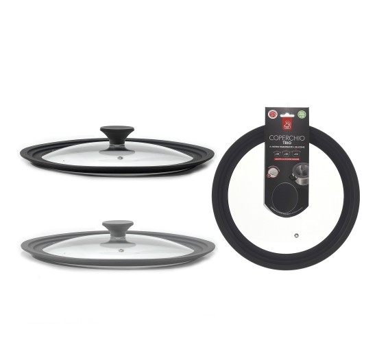 Καπάκι Trio γυαλί/σιλικόνη Φ28/30/32cm 2Τμχ Σε 2 Σχέδια Καπάκι Trio γυαλί/σιλικόνη Φ28/30/32cm 2Τμχ Σε 2 Σχέδια