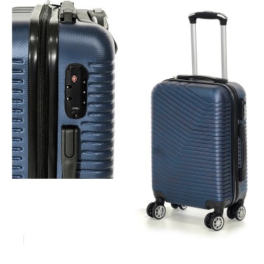 Βαλίτσα Καμπίνας Μπλε Ημι-Σκληρό 44x26x65cm