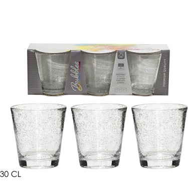 Ποτήρια Διαφανές Γυαλί Φυσητό 30cl 3Τμχ