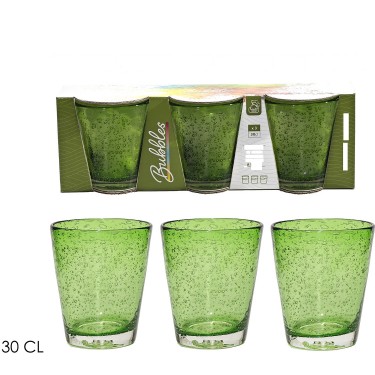 Ποτήρια Πράσινο Γυαλί 30cl 3Τμχ