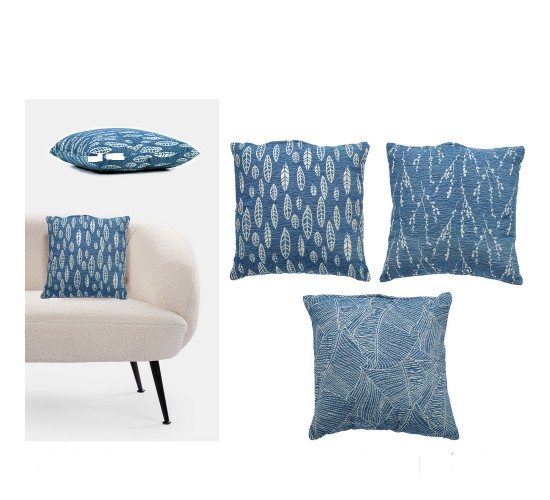 Μαξιλάρι Jacquard Μπλε/Λευκό 100% πολυεστέρας 45x45cm Σε 3 Σχέδια Μαξιλάρι Jacquard Μπλε/Λευκό 100% πολυεστέρας 45x45cm Σε 3 Σχέδια