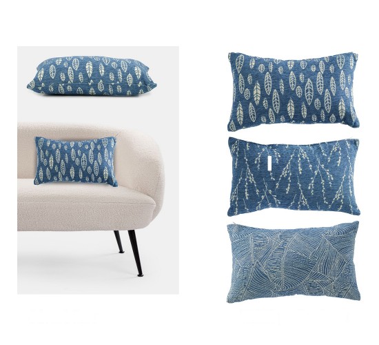 Μαξιλάρι Jacquard Μπλε/Λευκό 100% Πολυεστέρας 30x50cm Σε 3 Σχέδια Μαξιλάρι Jacquard Μπλε/Λευκό 100% Πολυεστέρας 30x50cm Σε 3 Σχέδια