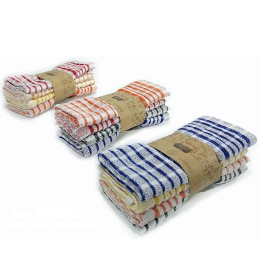 Σετ Πετσέτες Κουζίνας Πολύχρωμες 100%  Βαμβάκι 50x70cm 4Τμχ Σε 6 Χρώματα