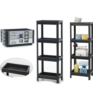 Ράφι Jaxon Μαύρο Πλαστικό 36x23x100cm