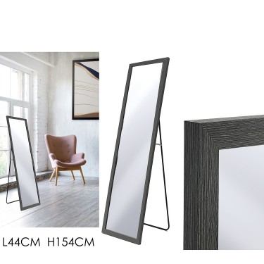 Καθρέφτης μαύρο/ξύλινο 44x154cm