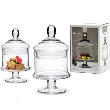 Βάζο Με Καπάκι Potiche Διάφανο Γυαλί Φ13x23cm