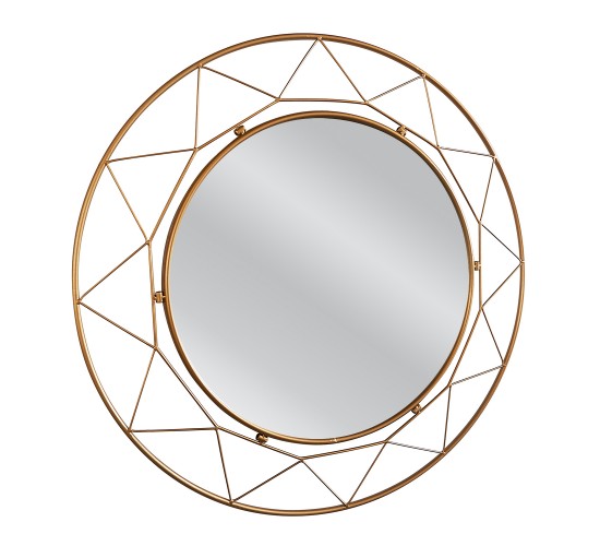 Καθρέπτης Τοίχου AERIN Χρυσό Μέταλλο/Γυαλί 80x4x80cm