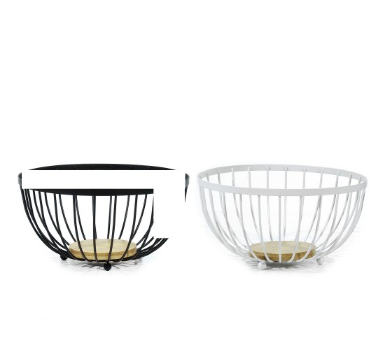 Σαλατιέρα ArteLibre μαύρο/λευκό μέταλλο/ξύλο Φ25xH13cm 2Τμχ Σε 2 Χρώματα Σαλατιέρα ArteLibre μαύρο/λευκό μέταλλο/ξύλο Φ25xH13cm 2Τμχ Σε 2 Χρώματα