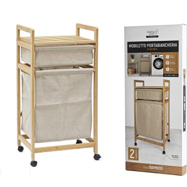 Καλάθι Απλύτων Μπαμπού/Ύφασμα 42x33.5x84.5cm