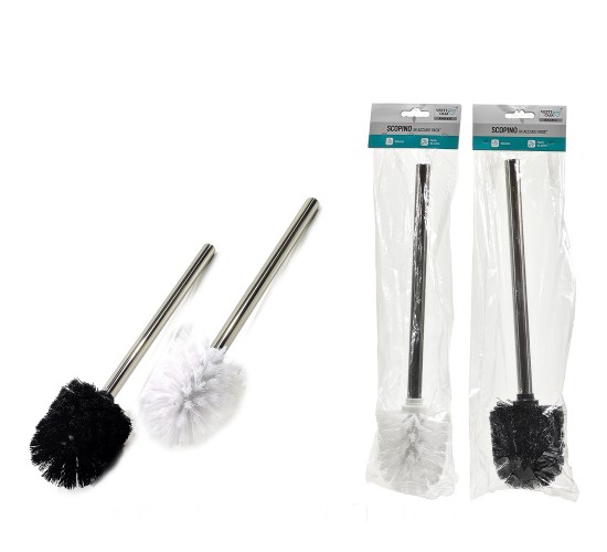 Βούρτσα Τουαλέτας Μαύρο/Άσπρο Ανοξείδωτο Ατσάλι 25x10x8cm 2Τμχ Σε 2 Χρώματα