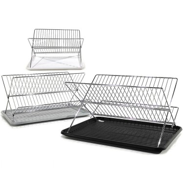 Στεγνωτήρας Πιάτων Ασημί/Πλαστικό/Μέταλλο 43x32x23cm Σε 3 Χρώματα