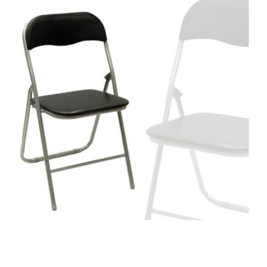 Καρέκλα Πτυσσόμενη Ασημί/Μαύρο Μέταλλο/Πλαστικό