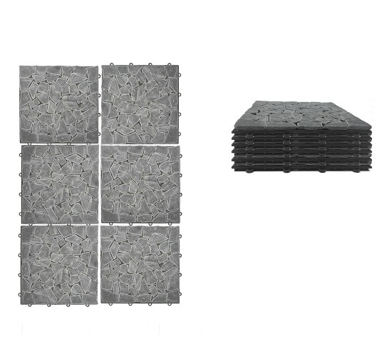 Πλακάκια Δαπέδου Μαύρο Πέτρα 30.5x30.5x2cm 6Τμχ Πλακάκια Δαπέδου Μαύρο Πέτρα 30.5x30.5x2cm 6Τμχ