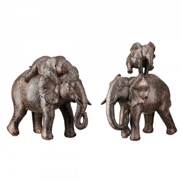  Figure Elephant Synthetic Resin Brown 2 Assorted 18X10X20Cm 18X10X20Cm