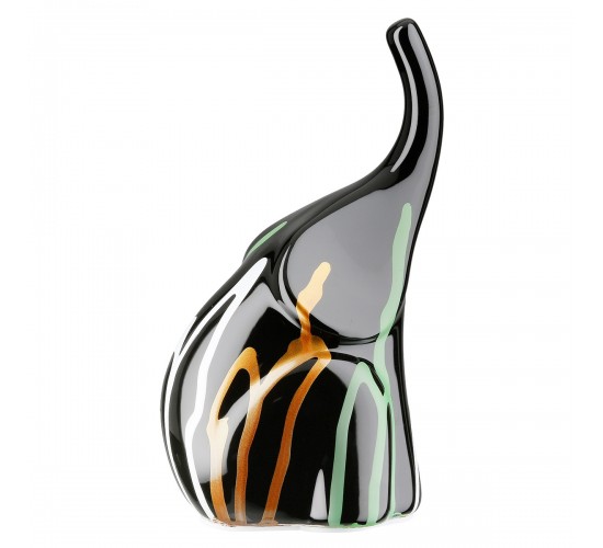  Figure Elephant Ceramic Black 12X8X19Cm 12X8X19Cm