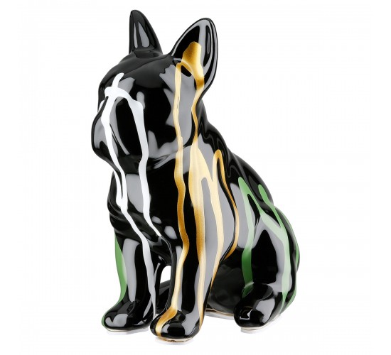Figure Dog Bulldog Κεραμικό Πολύχρωμο Μαύρο 15X10X19Cm 15X10X19Cm Figure Dog Bulldog Κεραμικό Πολύχρωμο Μαύρο 15X10X19Cm 15X10X19Cm
