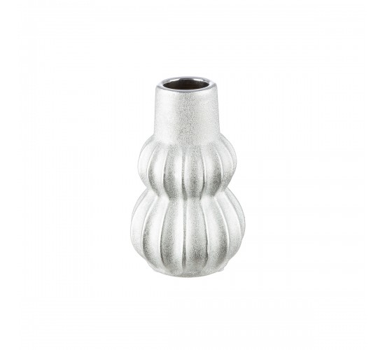 Βάζο Κεραμικό Ασημί χρώμα D10X16Cm D10X16Cm Βάζο Κεραμικό Ασημί χρώμα D10X16Cm D10X16Cm