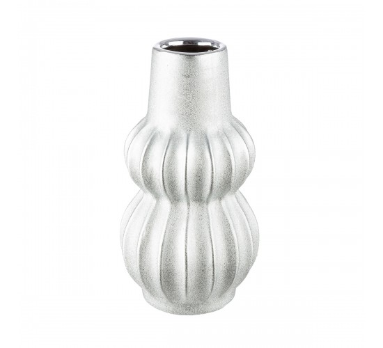 Βάζο Κεραμικό Ασημί χρώμα D12X22Cm D12X22Cm Βάζο Κεραμικό Ασημί χρώμα D12X22Cm D12X22Cm